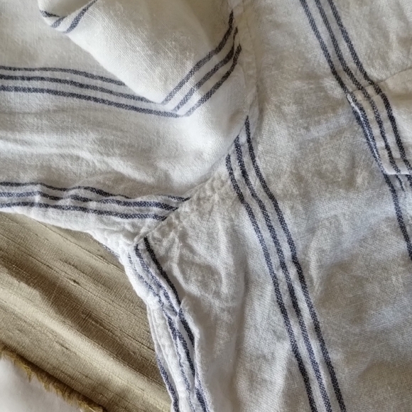 Rails White and Blue Striped Lace-Up Shirt - Picture 9 of 11